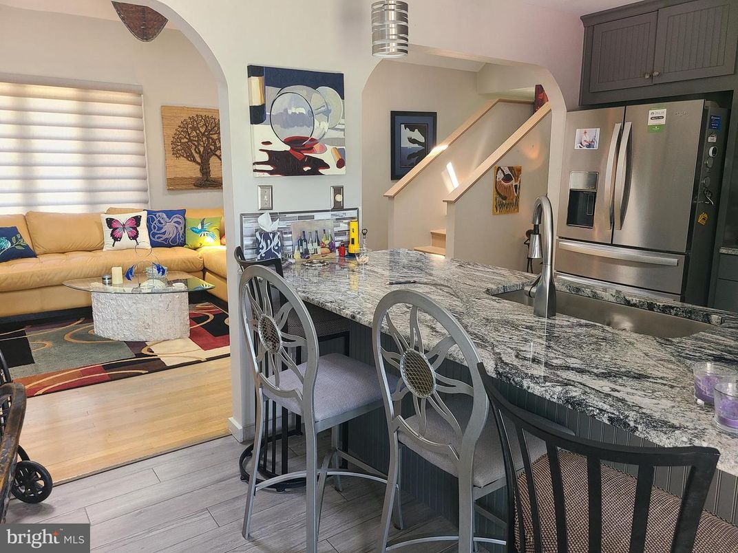 Interior, Kitchen, Living room, Stainless Steel Appliances, Wood Texture Flooring