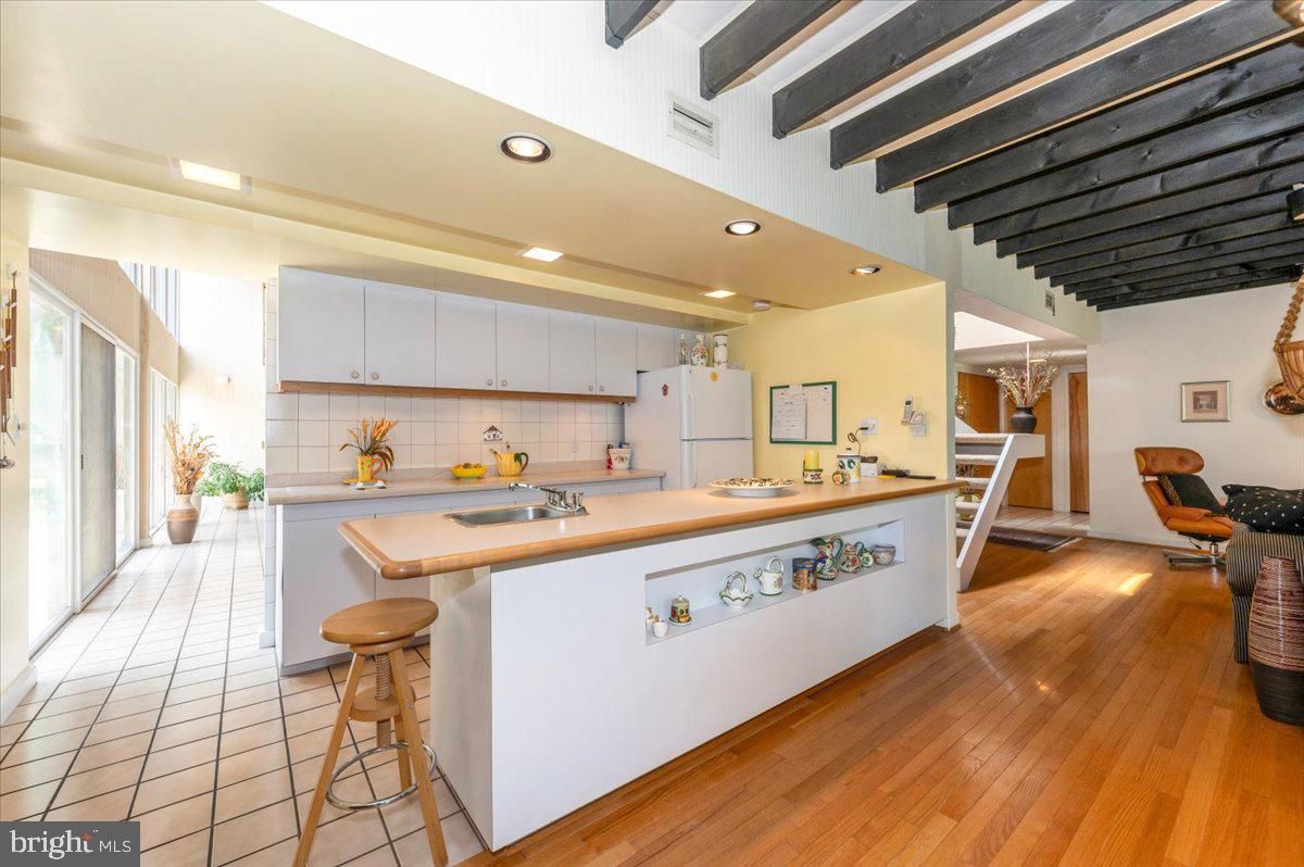 Interior, Kitchen, Recessed Lighting, Wood Texture Flooring