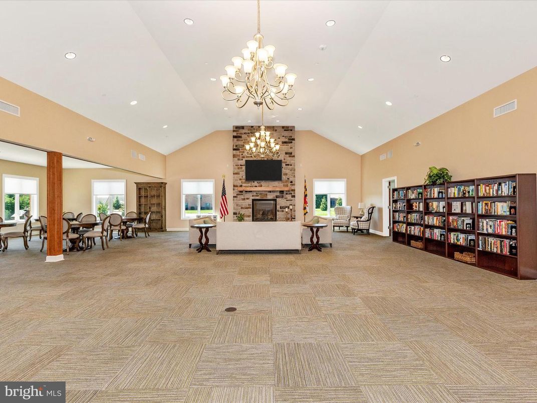 Chandelier, Dining room, Fireplace, Interior, Recessed Lighting