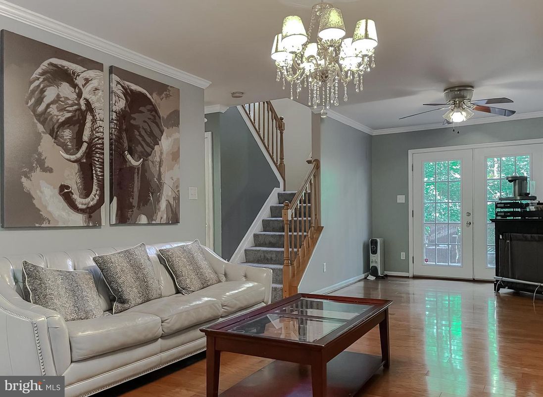 Chandelier, Interior, Living room, Wood Texture Flooring
