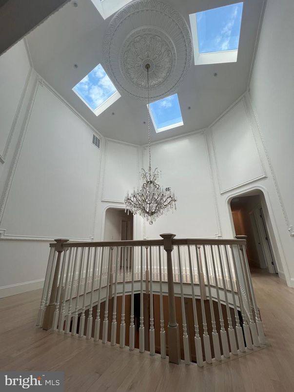 Chandelier, Interior, Wood Texture Flooring