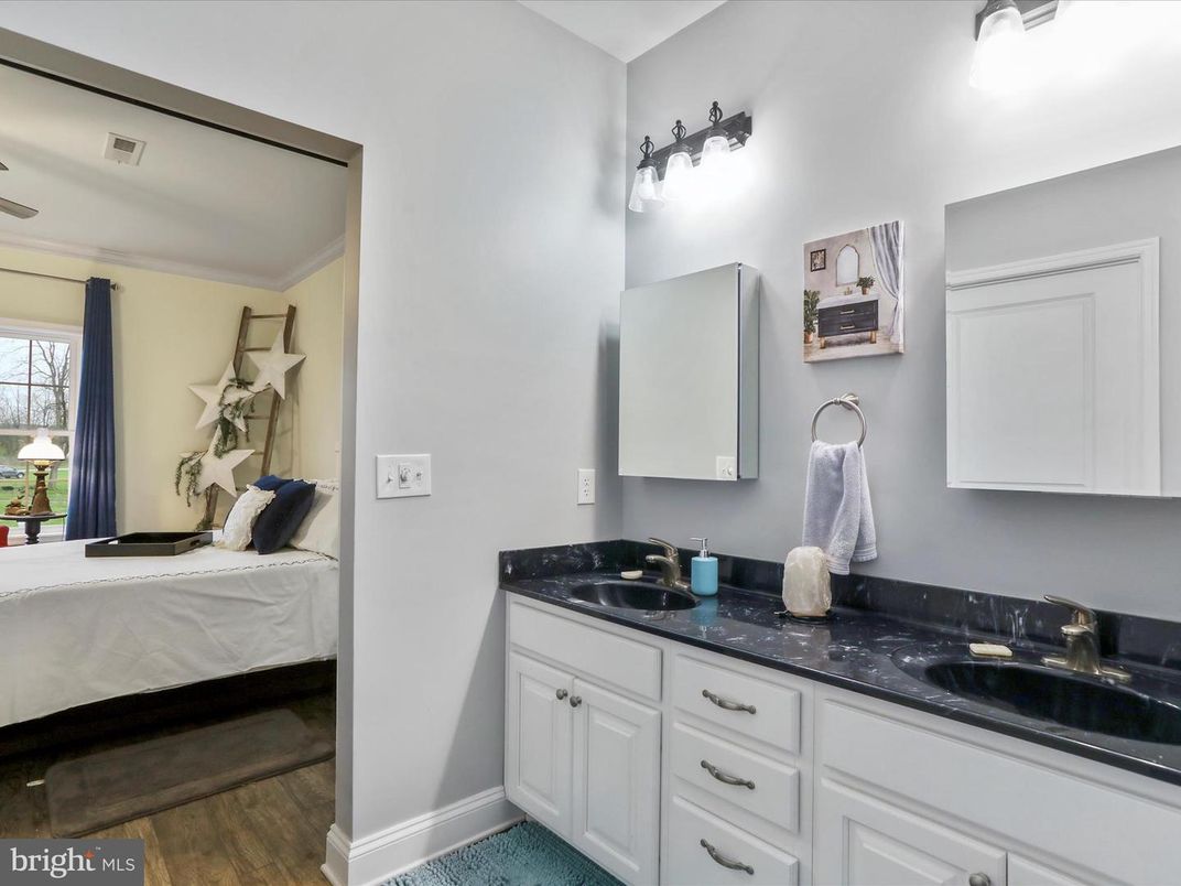 Bathroom, Bedroom, Dual Sink Vanities, Interior, Wood Texture Flooring
