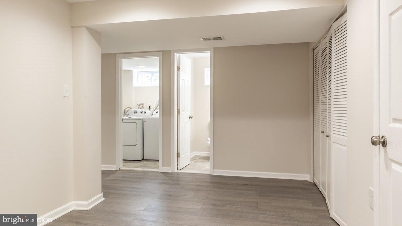 Empty room, Interior, Utility Closets, Washer, Wood Texture Flooring