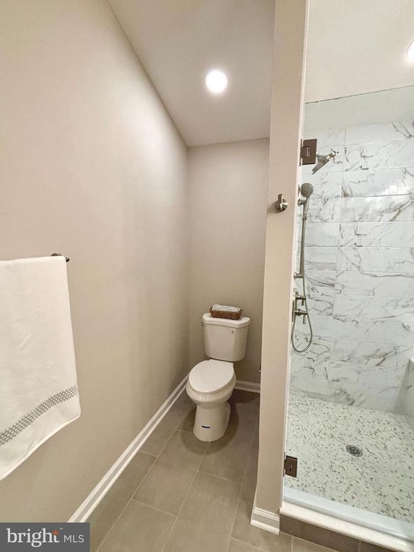 Bathroom, Glass Shower, Interior, Marble Walls, Recessed Lighting