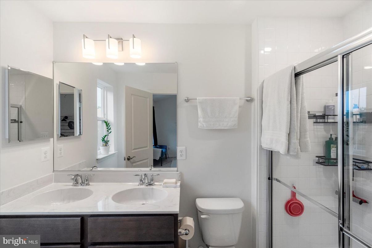 Bathroom, Dual Sink Vanities, Glass Shower, Interior