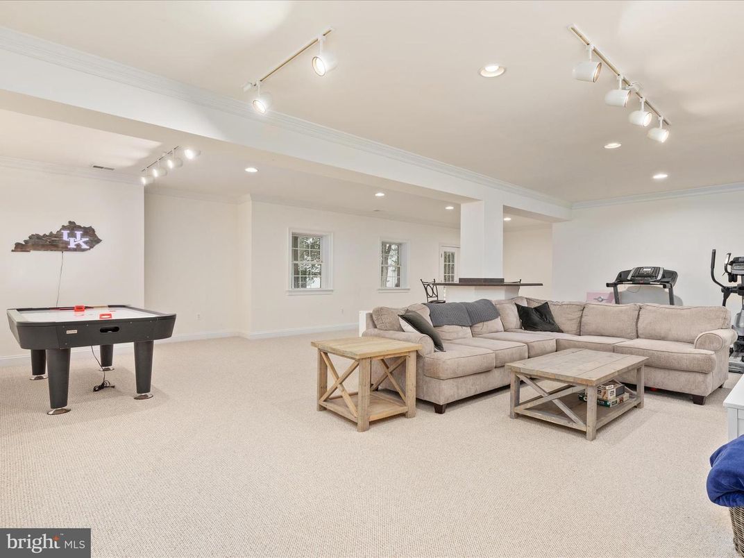 Billiard Table, Fitness Equipment, Game Room, Interior, Living room, Recessed Lighting