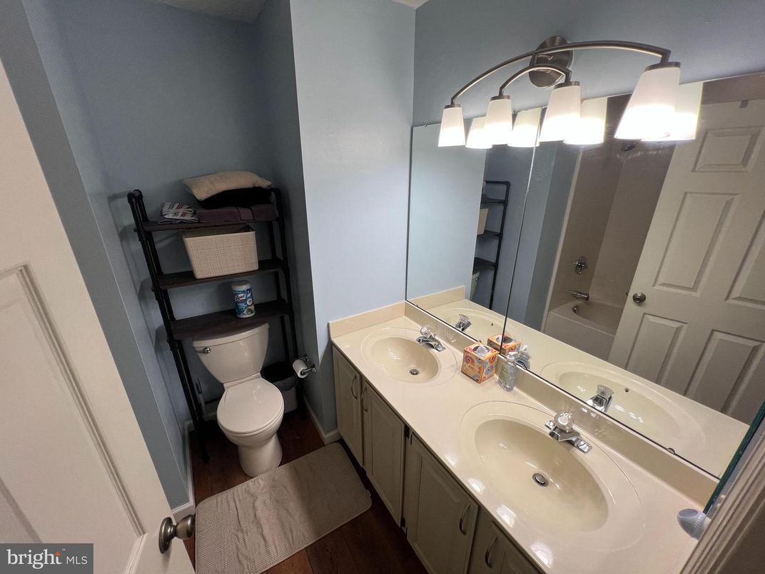 Bathroom, Dual Sink Vanities, Interior, Wood Texture Flooring