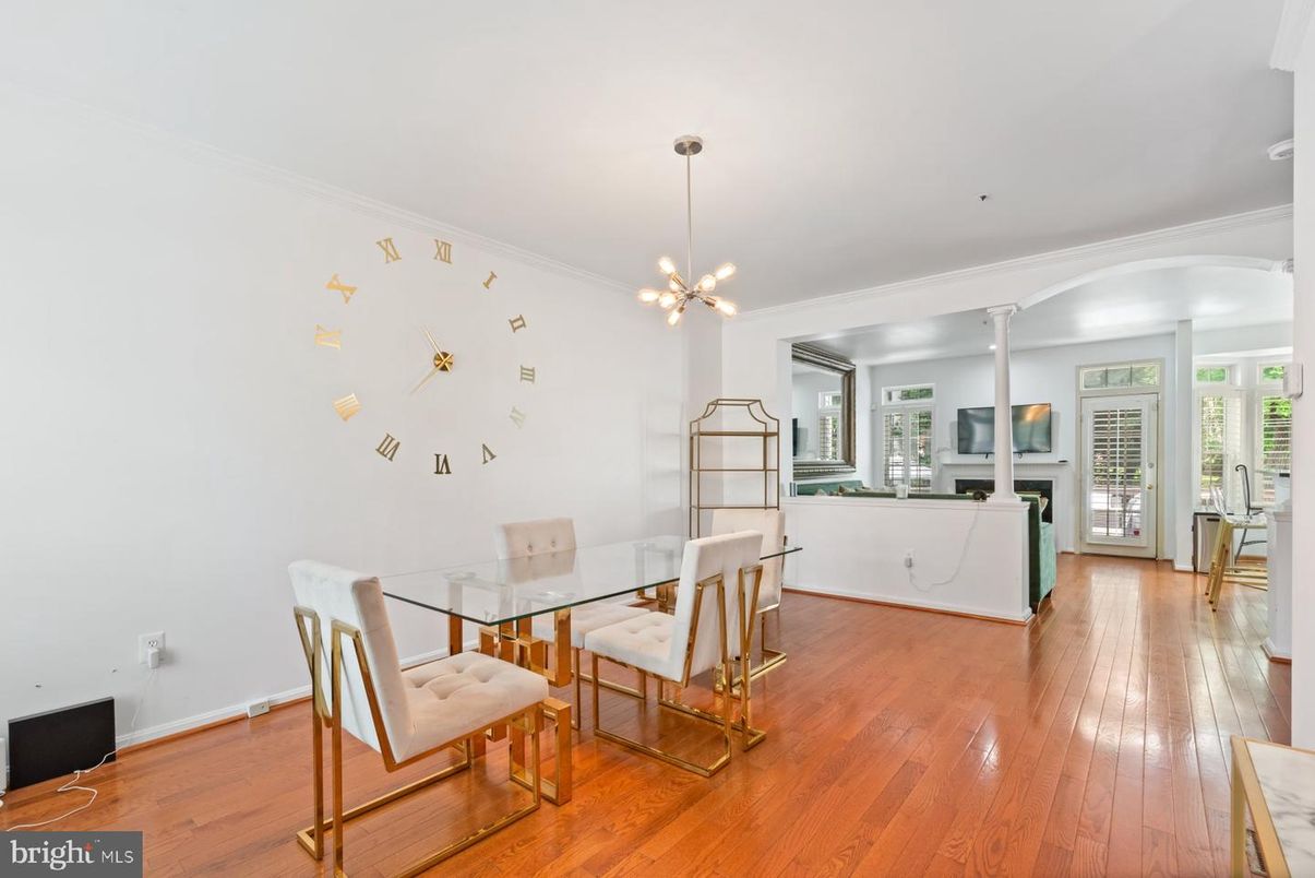 Dining room, Interior, Living room, Pendant Lights, Wood Texture Flooring