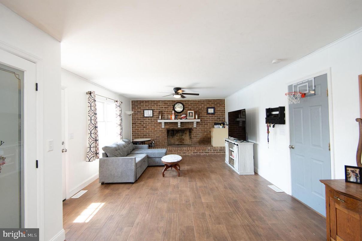 Fireplace, Interior, Living room, Stone Walls, Wood Texture Flooring