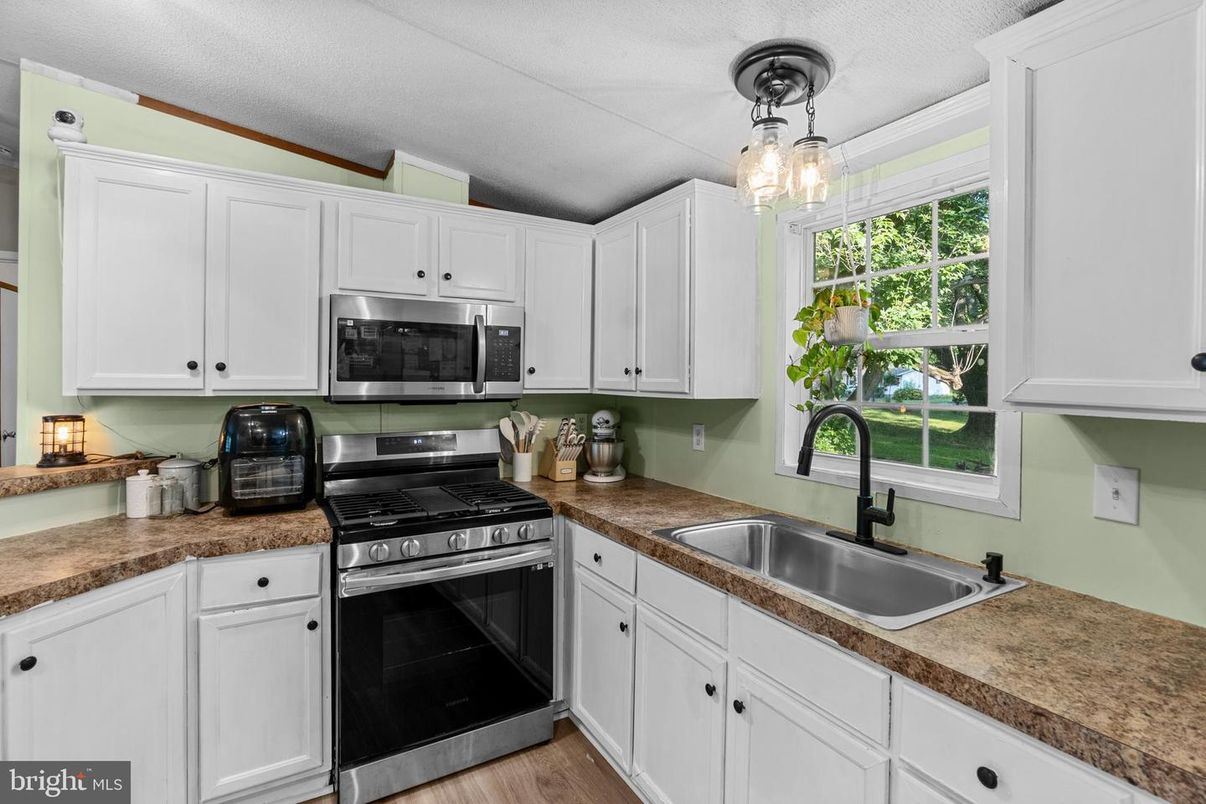 Interior, Kitchen, Stainless Steel Appliances, Wood Texture Flooring
