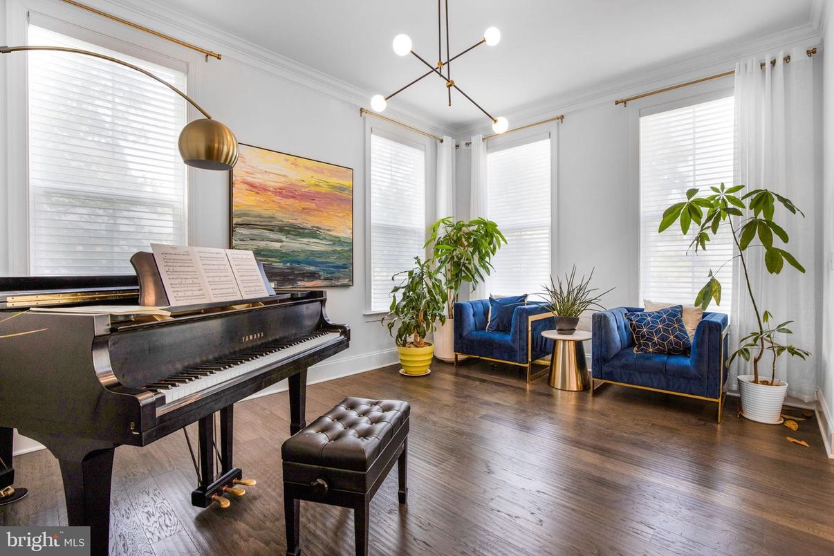 Interior, Pendant Lights, Piano, Wood Texture Flooring