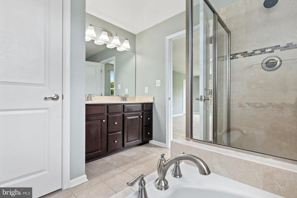 Bathroom, Dual Sink Vanities, Glass Shower, Interior