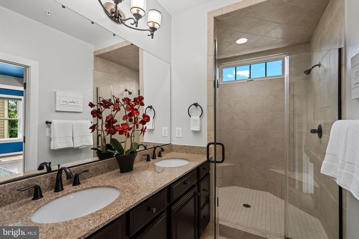 Bathroom, Dual Sink Vanities, Glass Shower, Interior