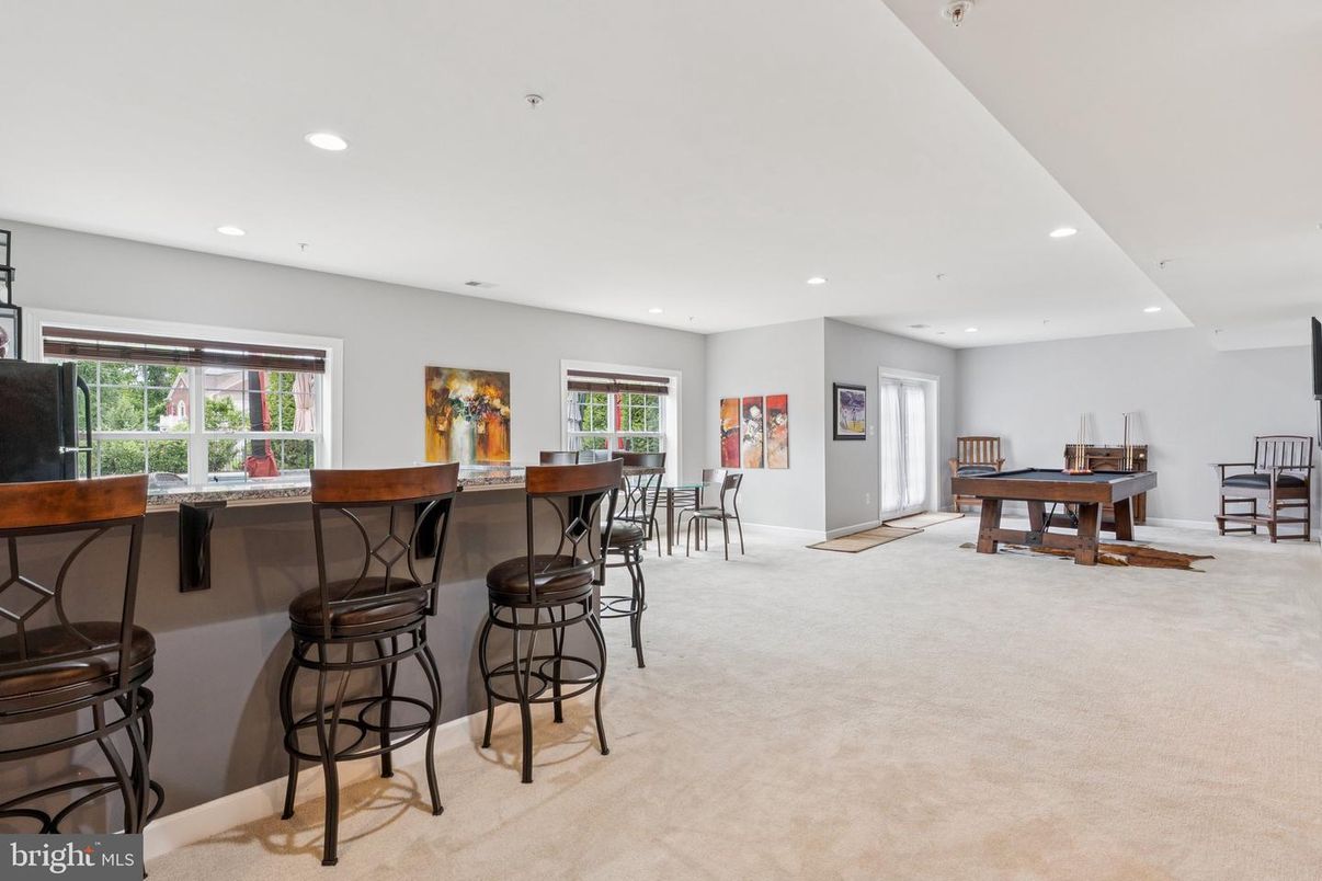 Billiard Table, Game Room, Interior, Recessed Lighting