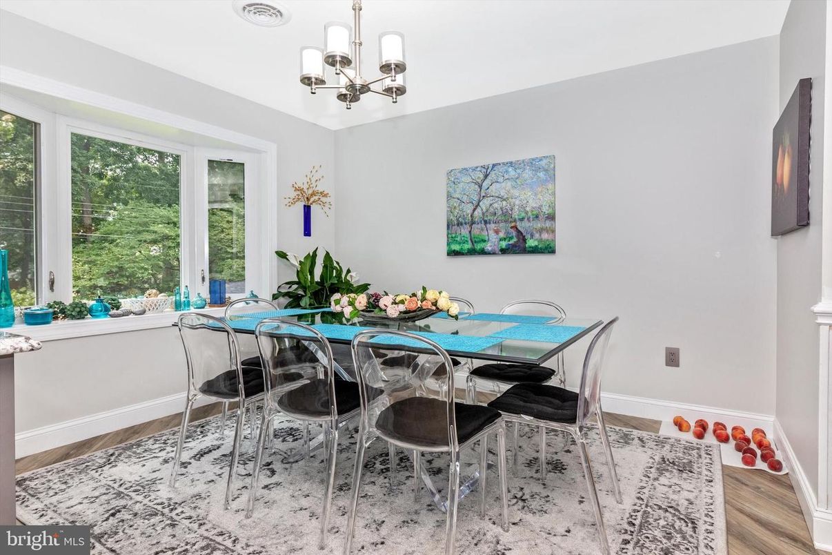 Chandelier, Dining room, Interior, Wood Texture Flooring