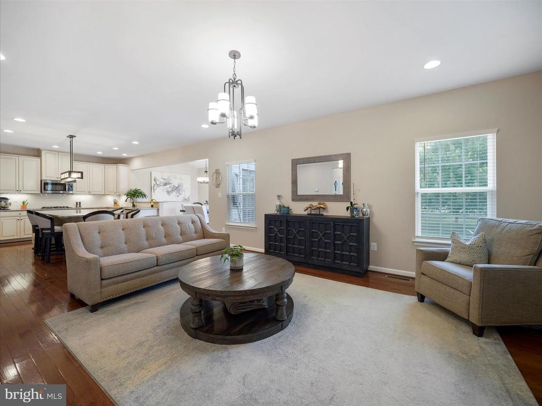 Dining room, Interior, Kitchen, Living room, Pendant Lights, Recessed Lighting, Wood Texture Flooring