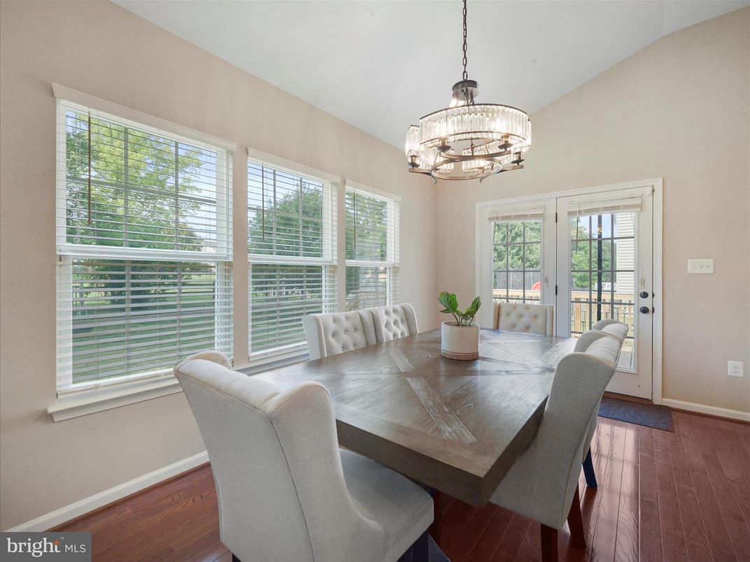 Chandelier, Dining room, Interior, Wood Texture Flooring