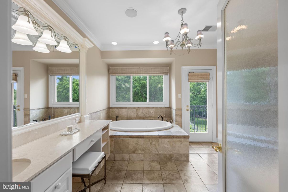 Bathroom, Chandelier, Interior, Recessed Lighting