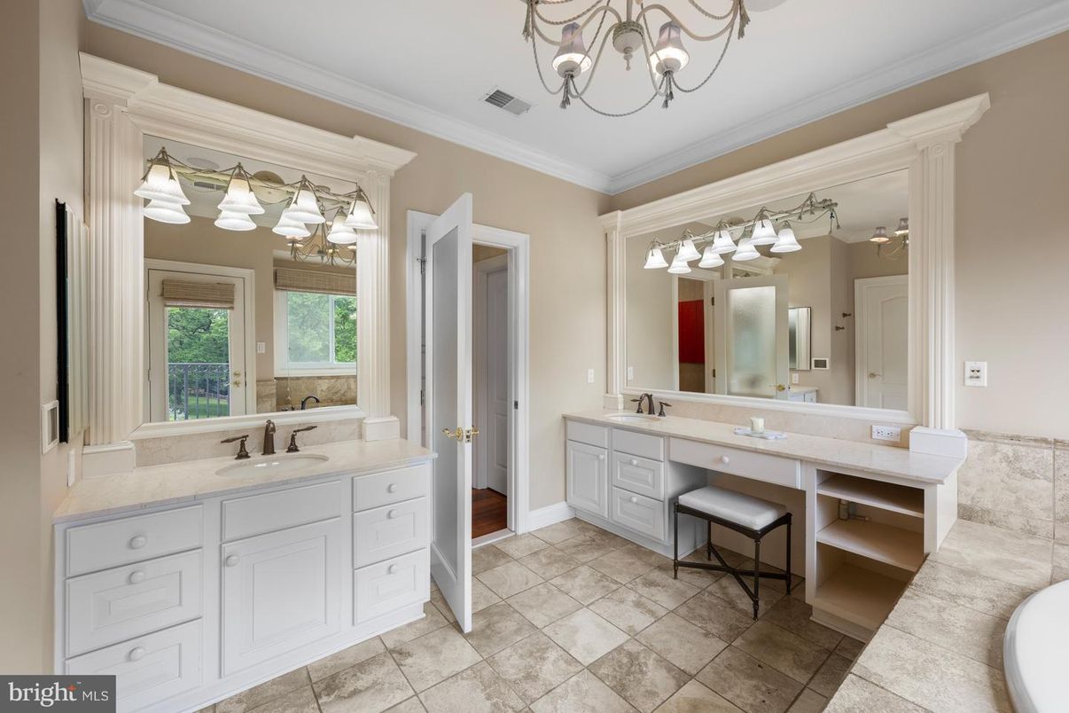Bathroom, Chandelier, Dual Sink Vanities, Interior
