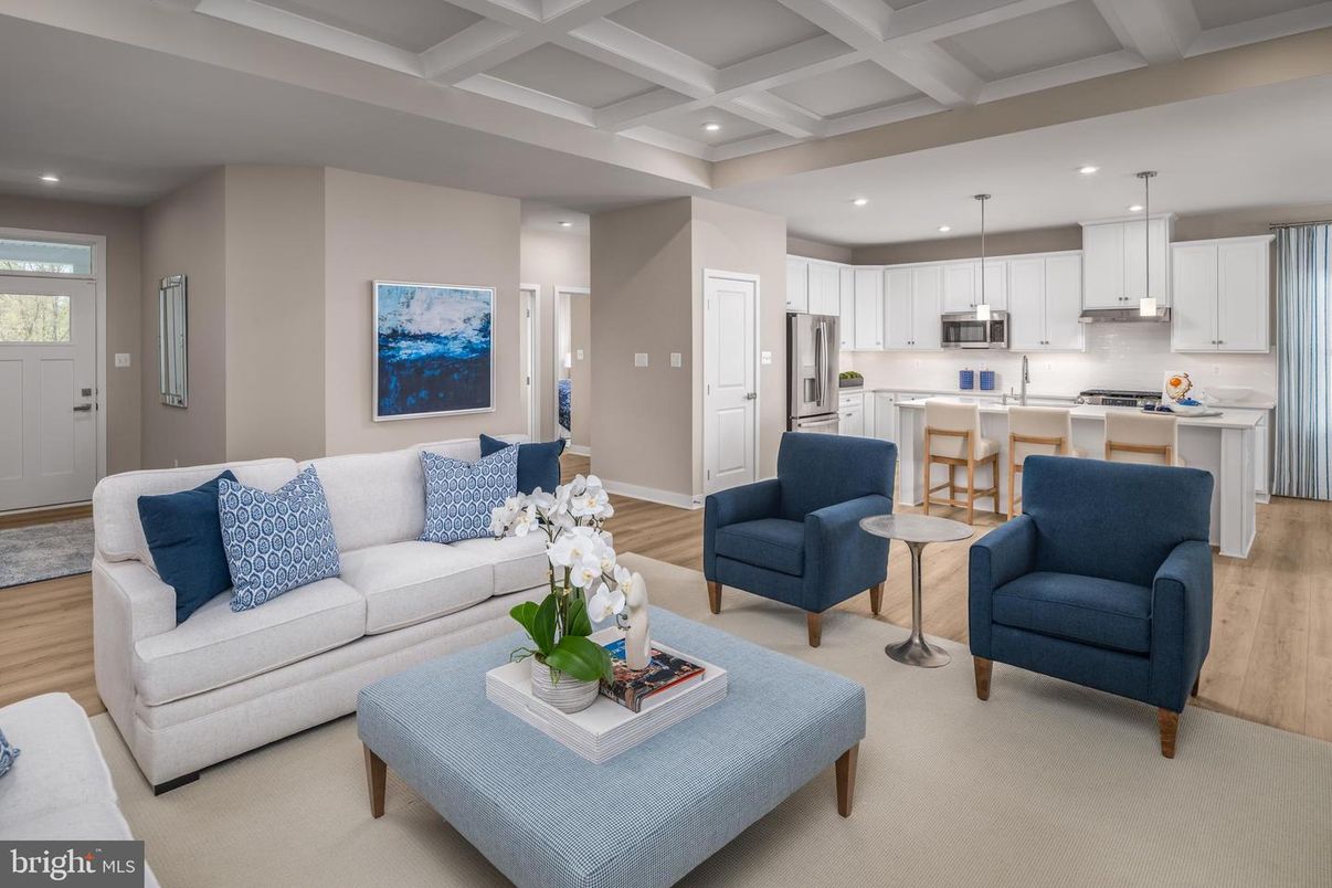 Interior, Kitchen, Living room, Pendant Lights, Recessed Lighting, Stainless Steel Appliances, Wood Texture Flooring