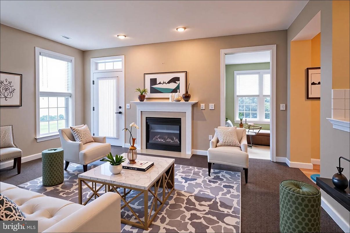 Fireplace, Interior, Living room, Recessed Lighting