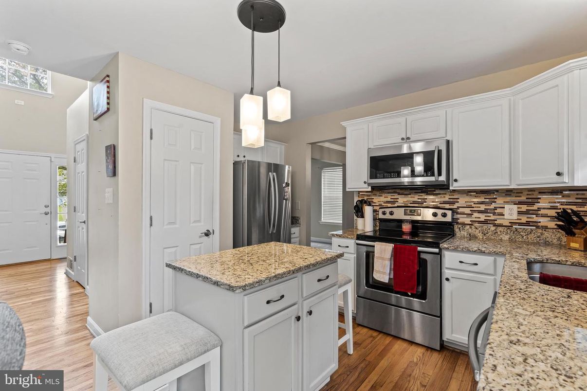 Interior, Kitchen, Pendant Lights, Stainless Steel Appliances, Wood Texture Flooring