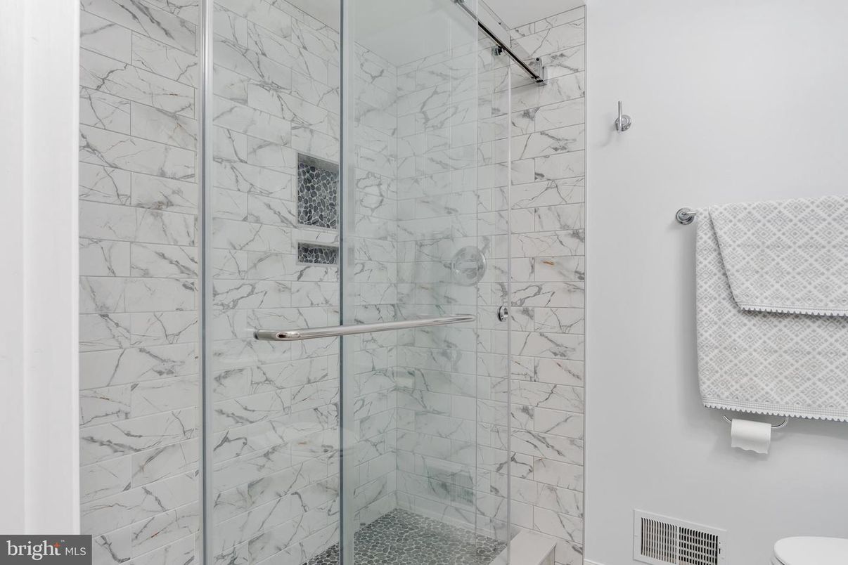 Bathroom, Glass Shower, Interior, Marble Walls