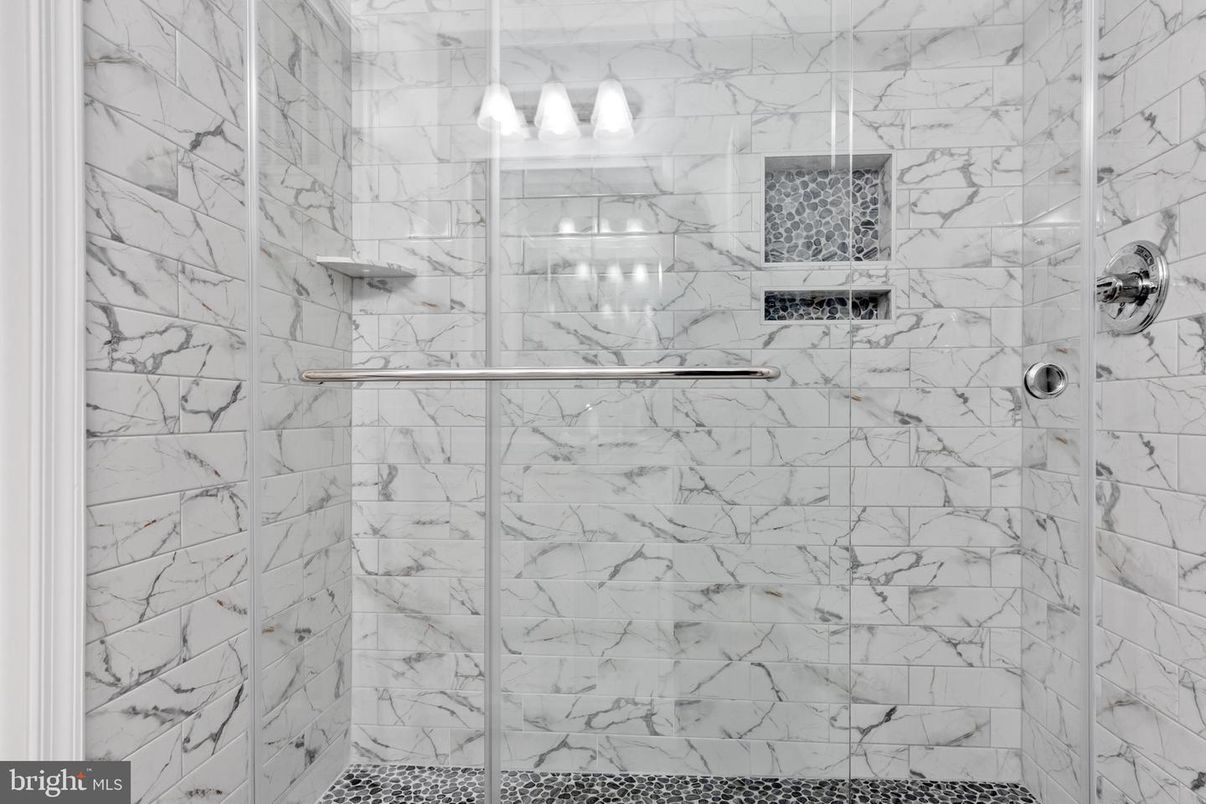 Bathroom, Glass Shower, Interior, Marble Walls