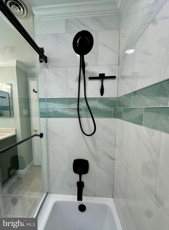 Bathroom, Glass Shower, Interior, Marble Walls
