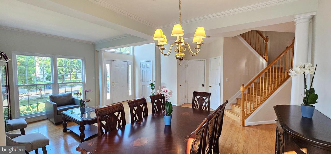 Chandelier, Dining room, Interior, Wood Texture Flooring