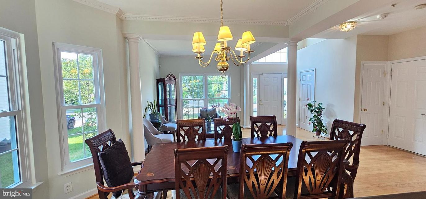 Chandelier, Dining room, Interior, Wood Texture Flooring