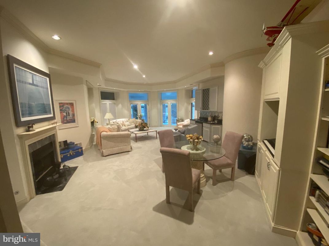 Dining room, Fireplace, Interior, Living room, Recessed Lighting