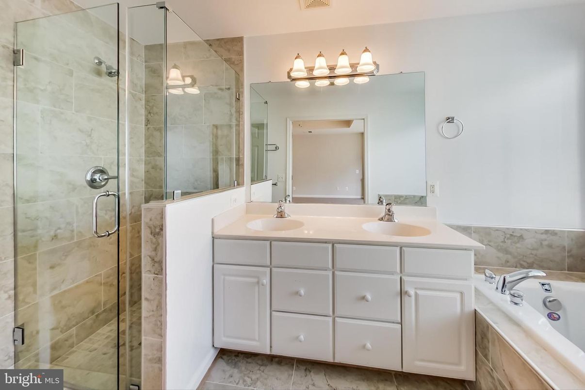 Bathroom, Dual Sink Vanities, Glass Shower, Interior