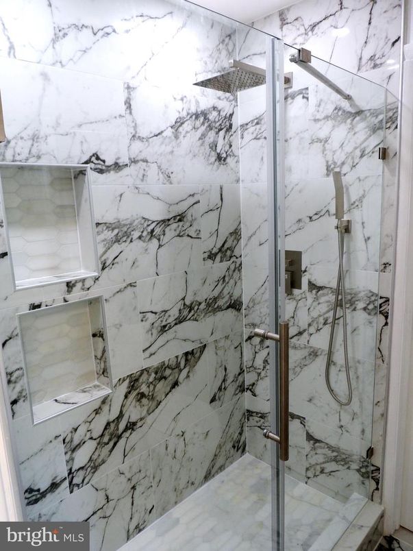 Bathroom, Glass Shower, Interior, Marble Walls