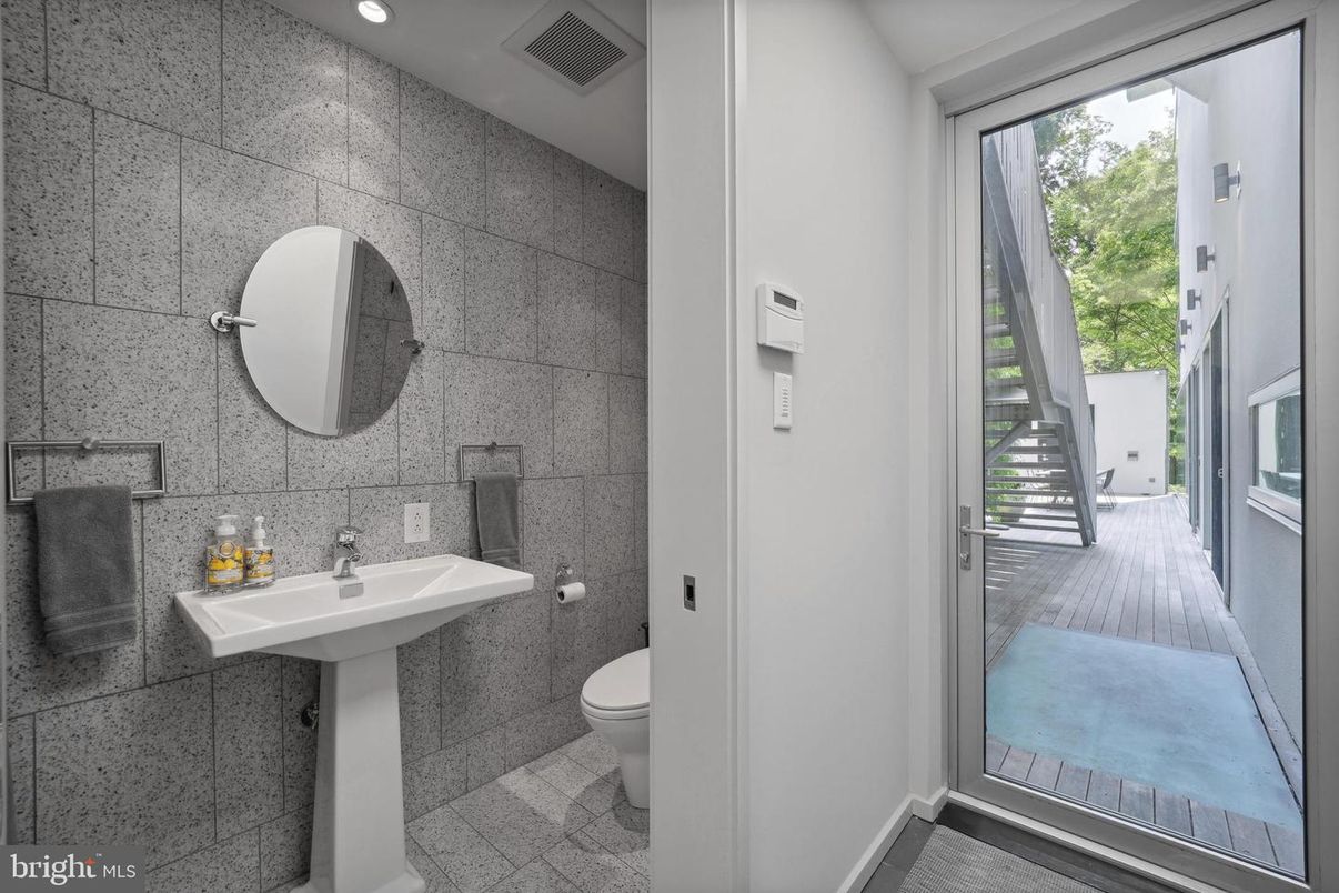 Bathroom, Interior, Recessed Lighting, Wood Texture Flooring