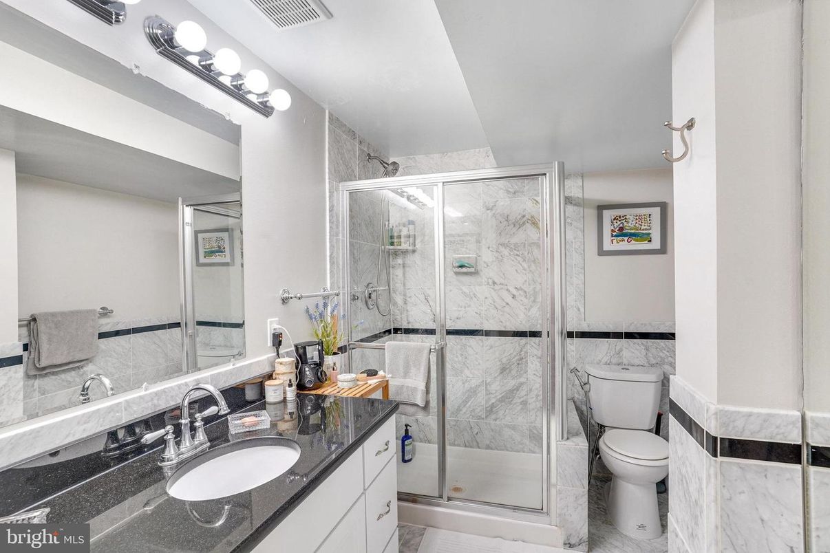 Bathroom, Glass Shower, Interior, Marble Walls