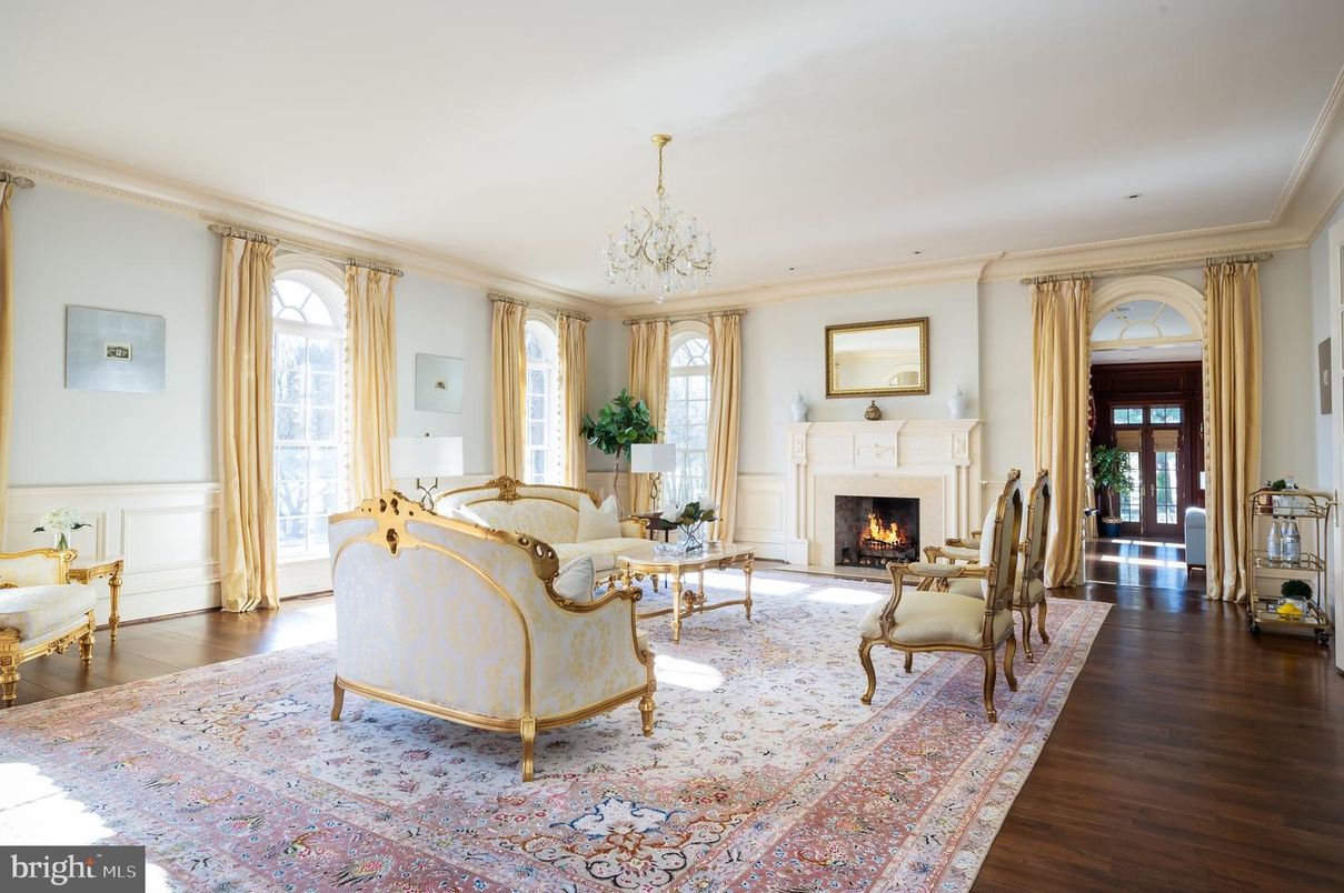Chandelier, Fireplace, Interior, Living room, Wood Texture Flooring