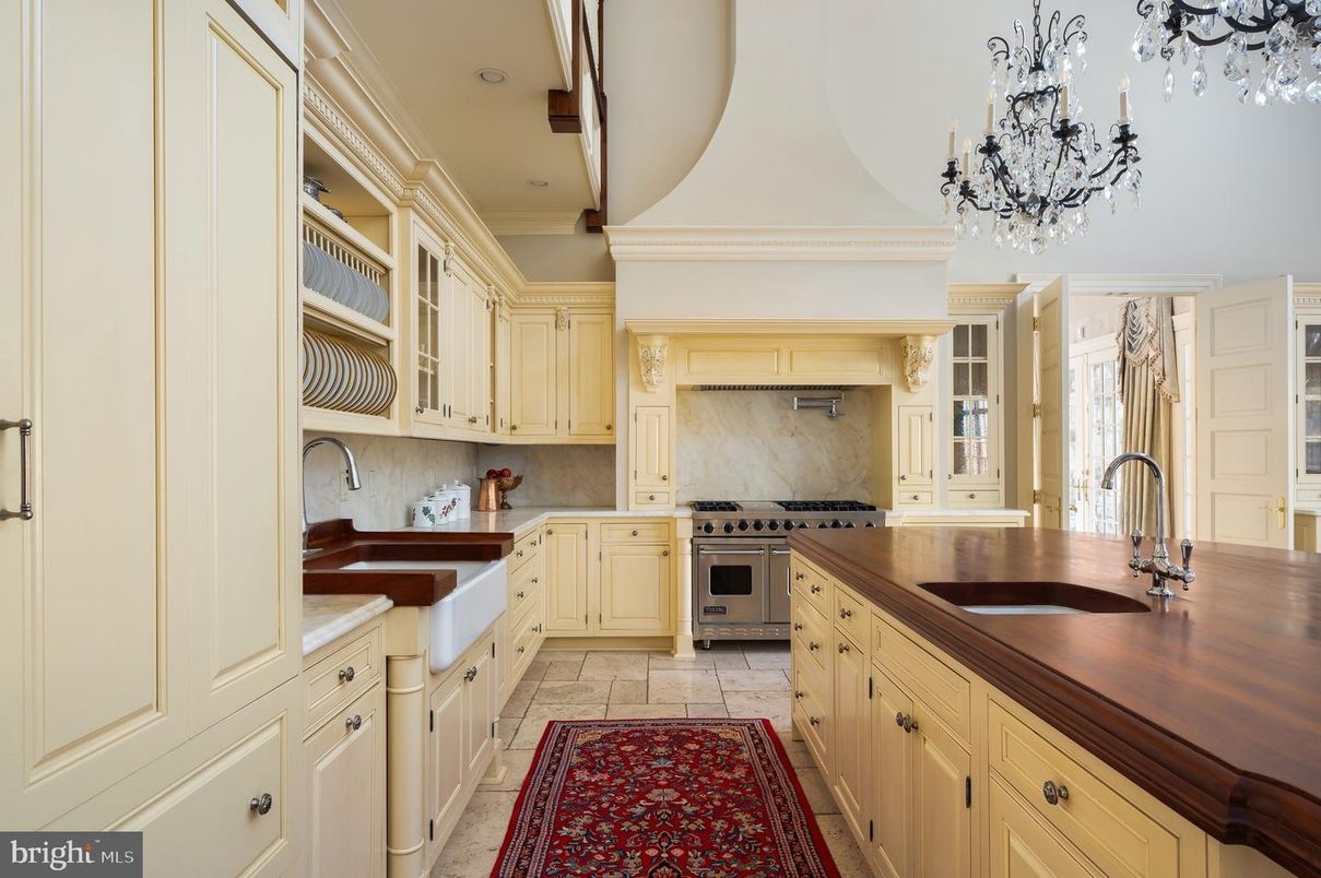 Chandelier, Interior, Kitchen, Stainless Steel Appliances