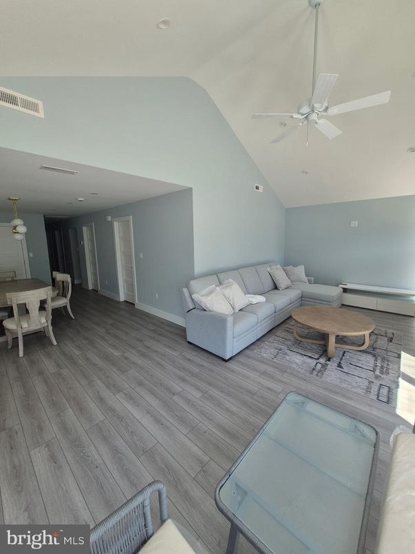 Dining room, Interior, Living room, Recessed Lighting, Wood Texture Flooring