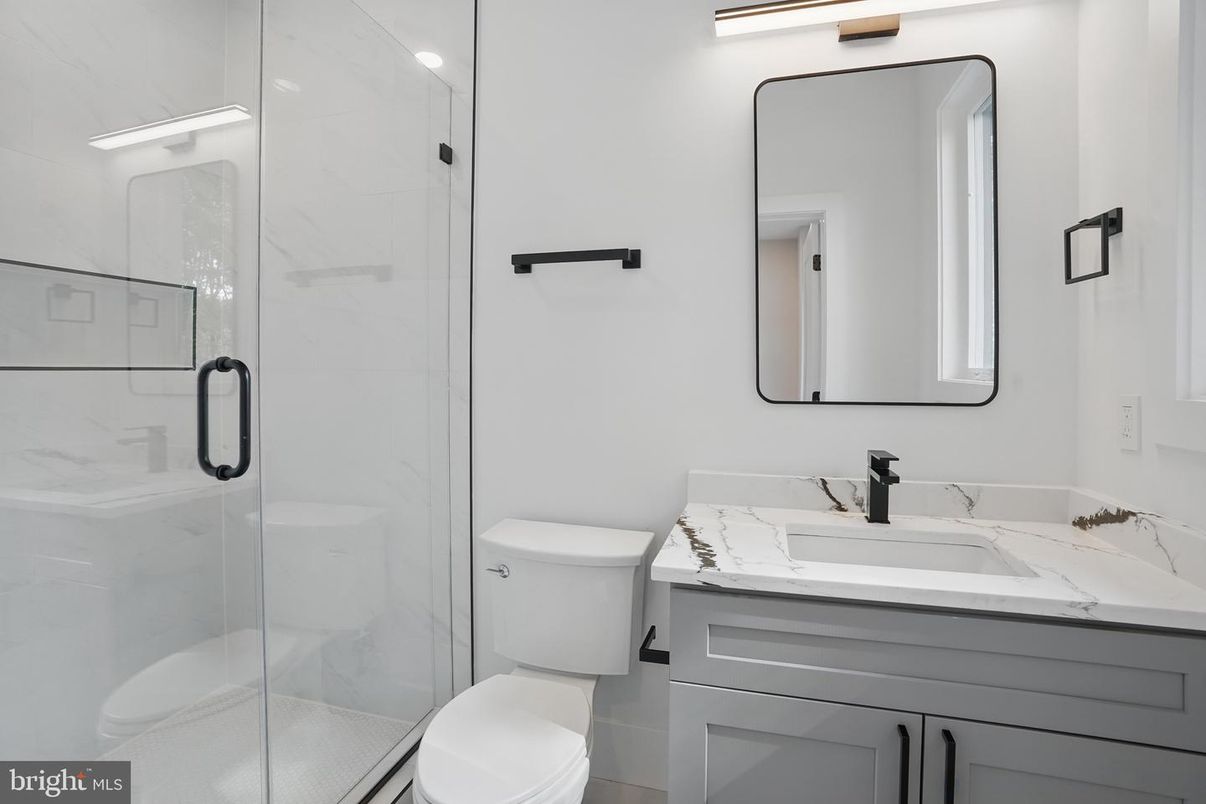 Bathroom, Glass Shower, Interior, Marble Walls