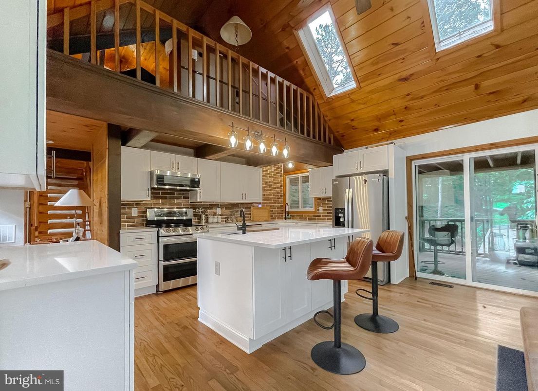 Interior, Kitchen, Stainless Steel Appliances, Wooden Ceilings, Wood Texture Flooring