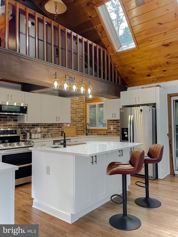 Interior, Kitchen, Stainless Steel Appliances, Wooden Ceilings, Wood Texture Flooring