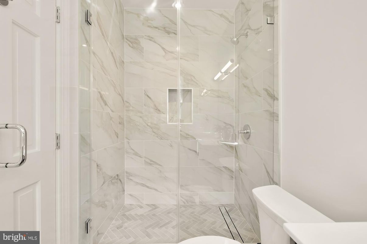 Bathroom, Glass Shower, Interior, Marble Walls