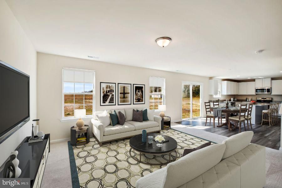 Dining room, Interior, Kitchen, Living room, Recessed Lighting, Stainless Steel Appliances, Wood Texture Flooring