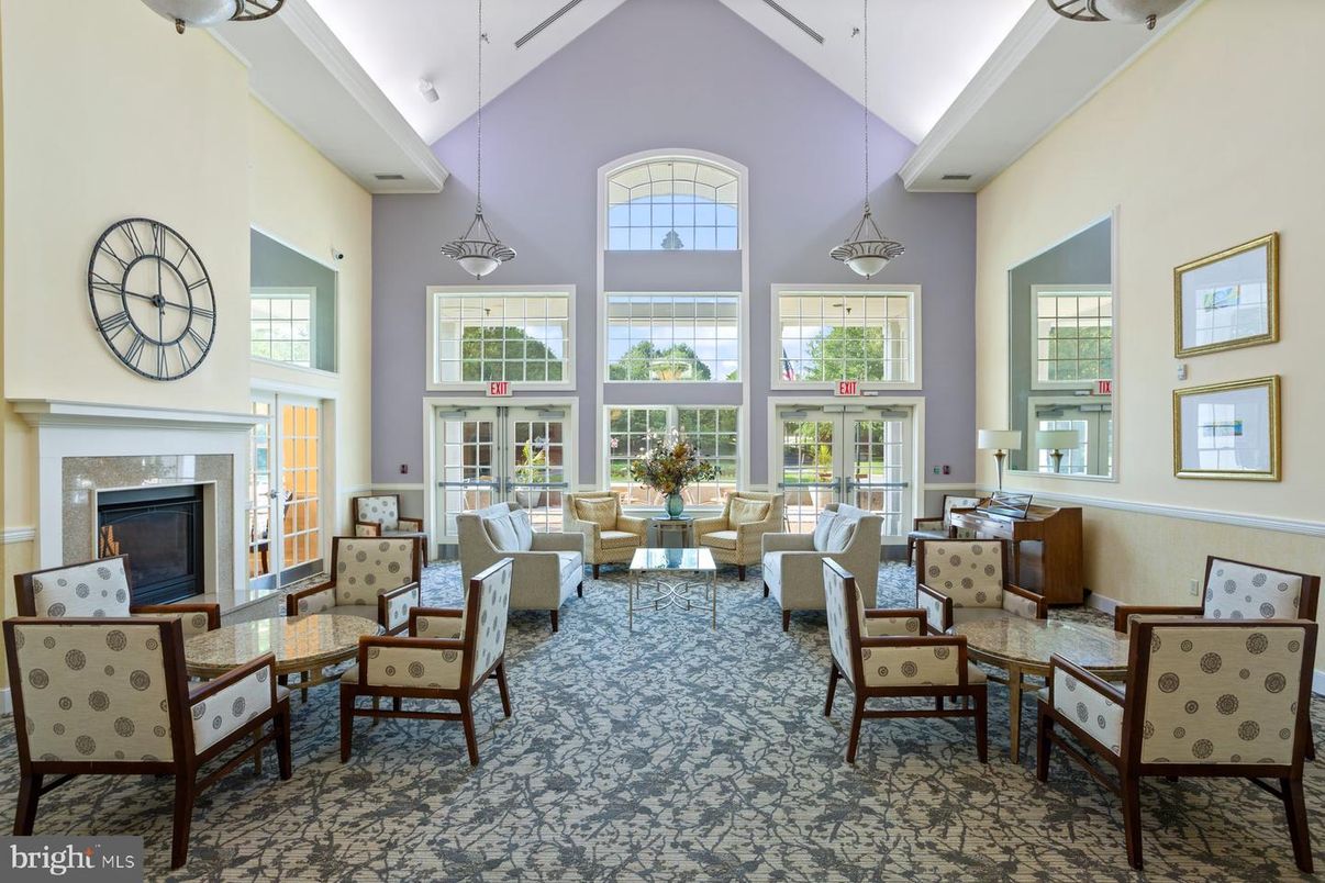 Dining room, Fireplace, Interior, Living room, Pendant Lights