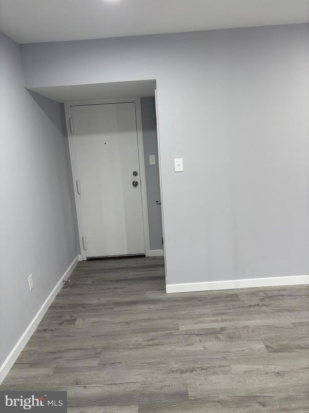 Elevator, Empty room, Interior, Recessed Lighting, Wood Texture Flooring