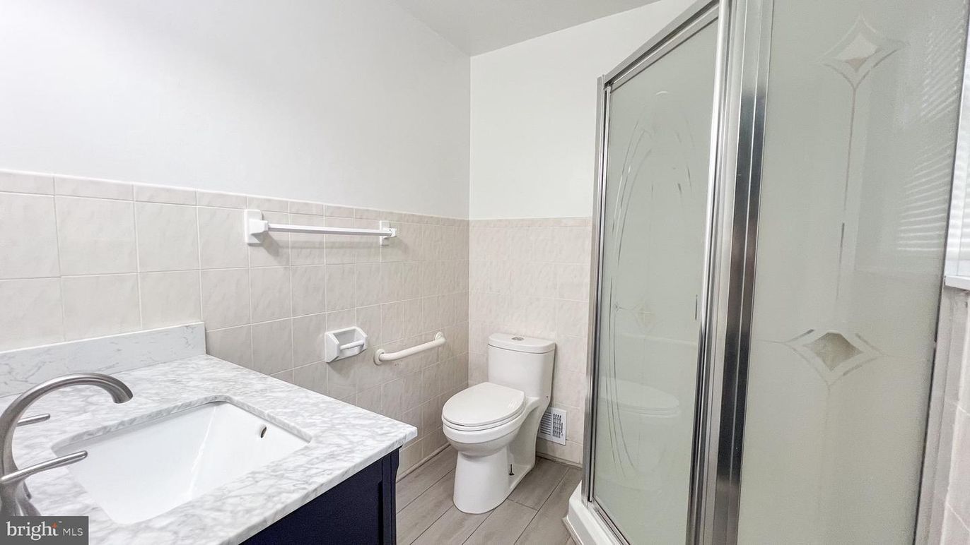 Bathroom, Glass Shower, Interior, Wood Texture Flooring