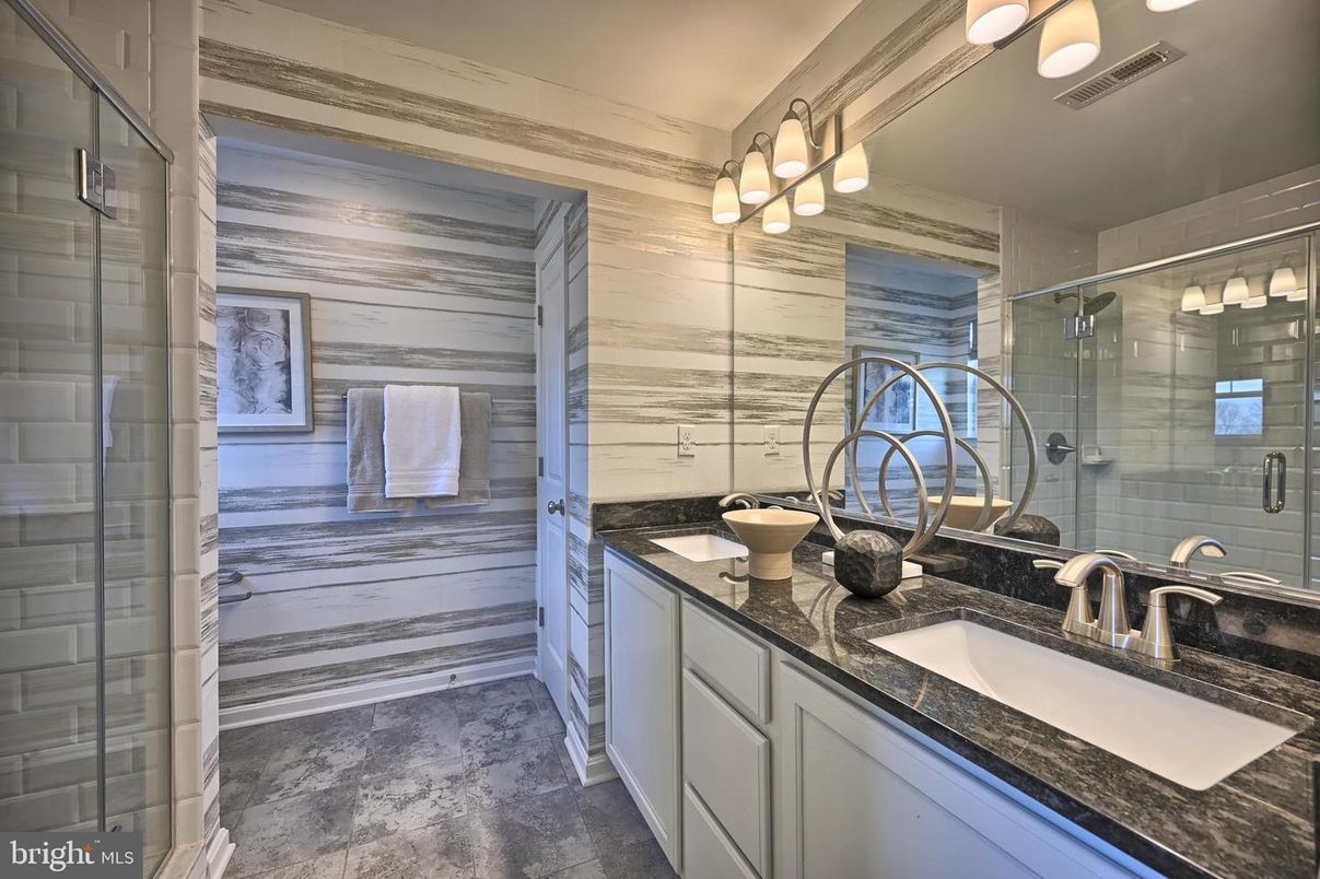 Bathroom, Dual Sink Vanities, Glass Shower, Interior