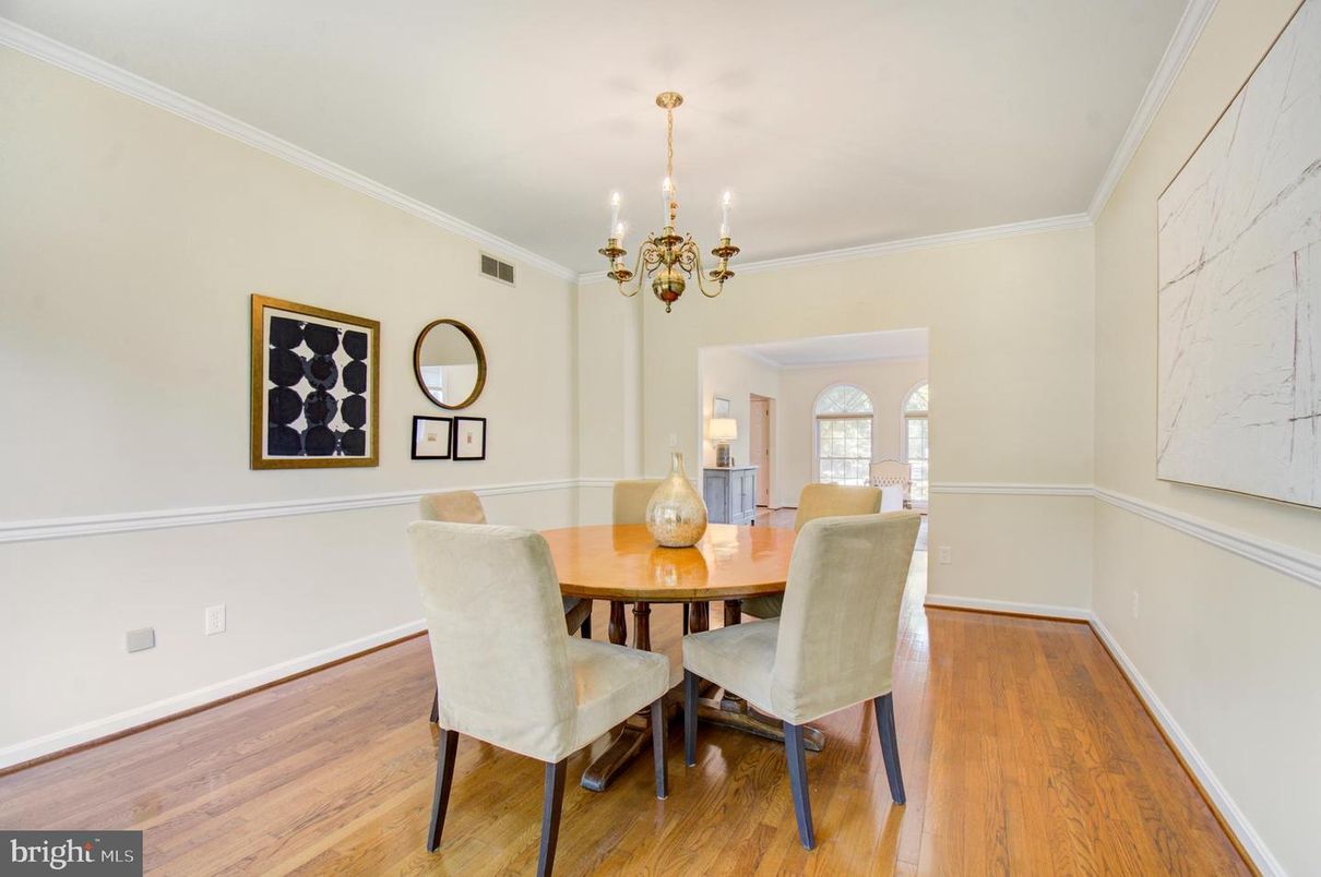 Chandelier, Dining room, Interior, Wood Texture Flooring
