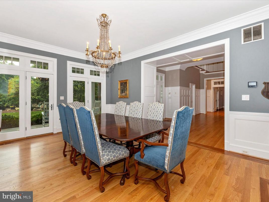 Chandelier, Dining room, Interior, Wood Texture Flooring